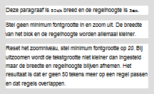 Schermafbeelding van een pagina met verkleinde tekst maar de gewenste indeling